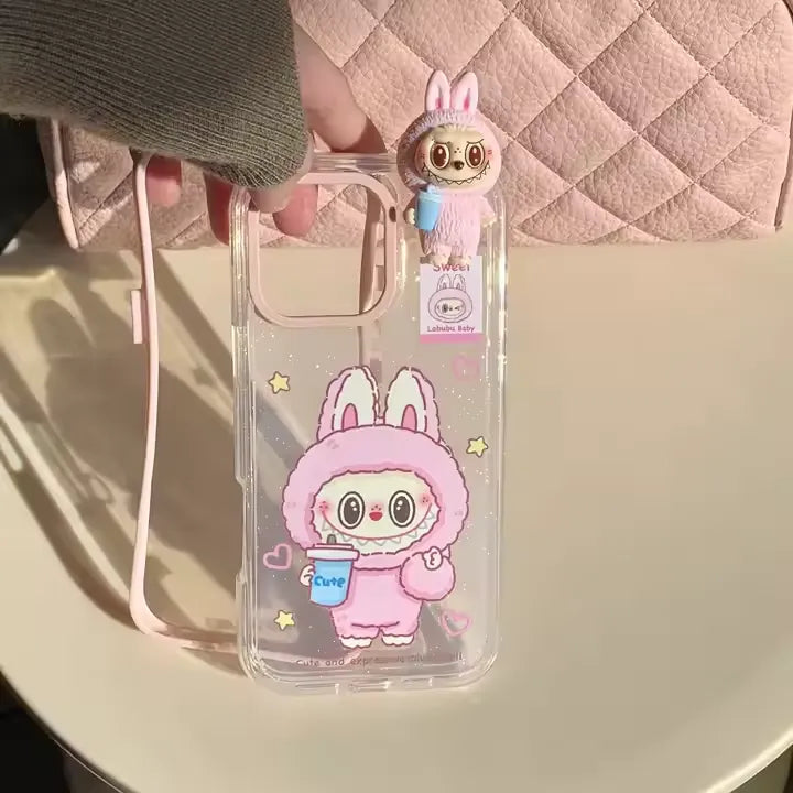 Glitter Labubu™ Bunny iPhone Case – 3D Cute Limited Edition