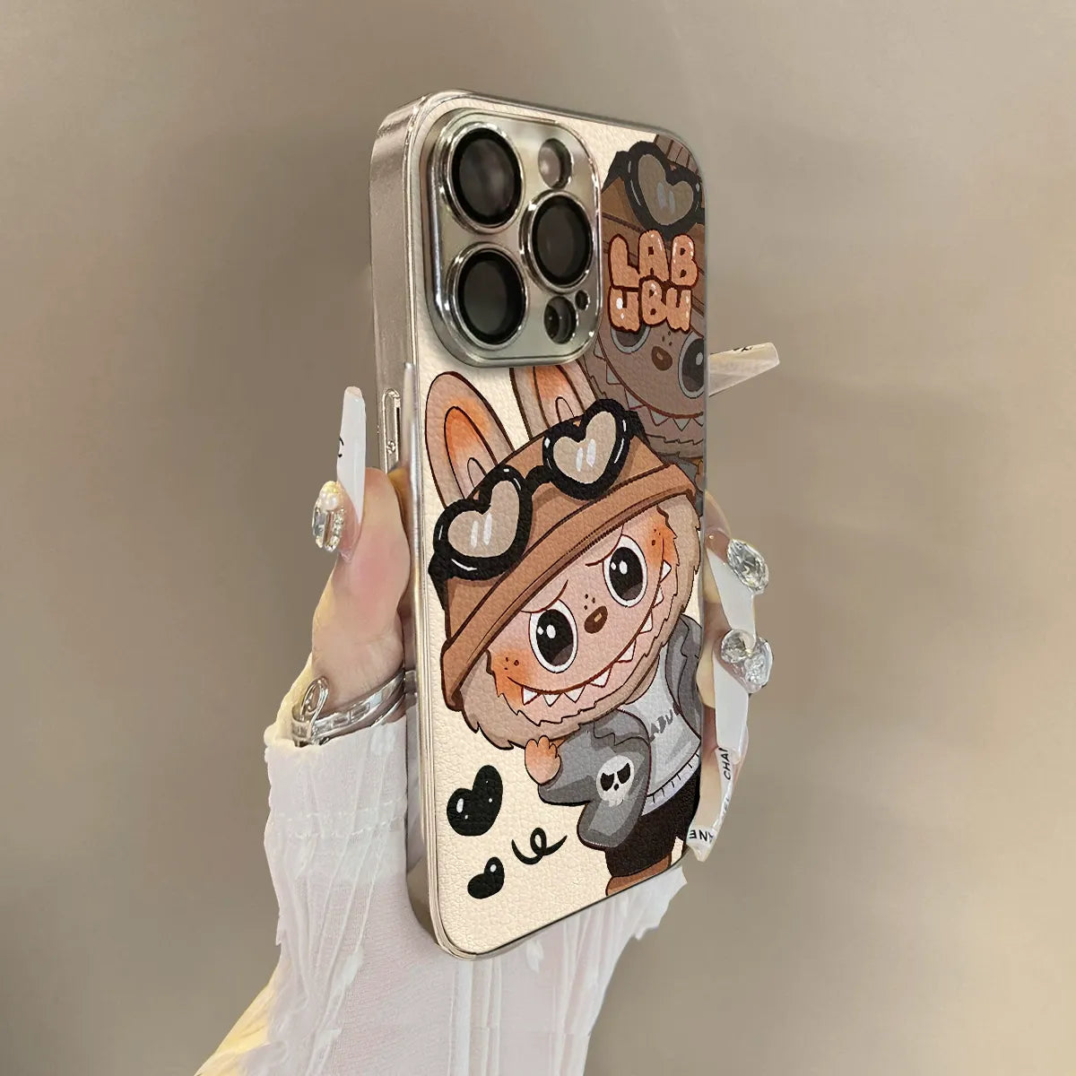 Labubu™ Heart Glass iPhone Case – Cute Bunny Design