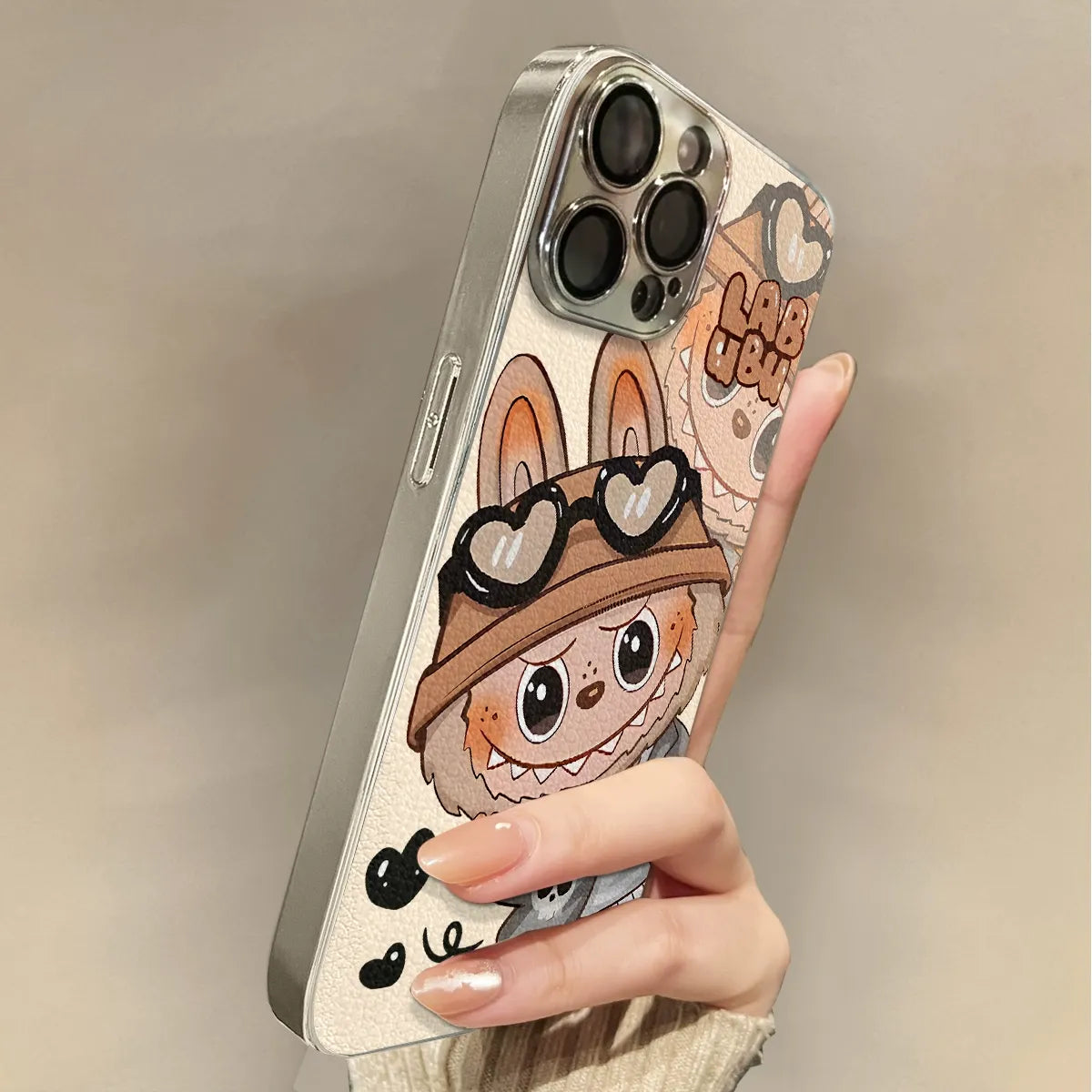 Labubu™ Heart Glass iPhone Case – Cute Bunny Design
