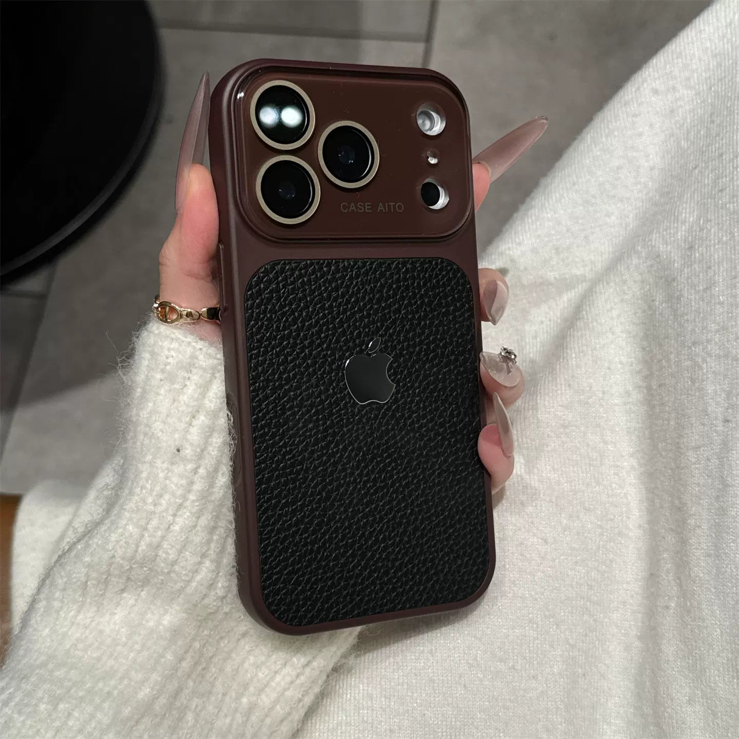 PulseCase™ Luxe Leather Frame Case – Premium Camera Protection