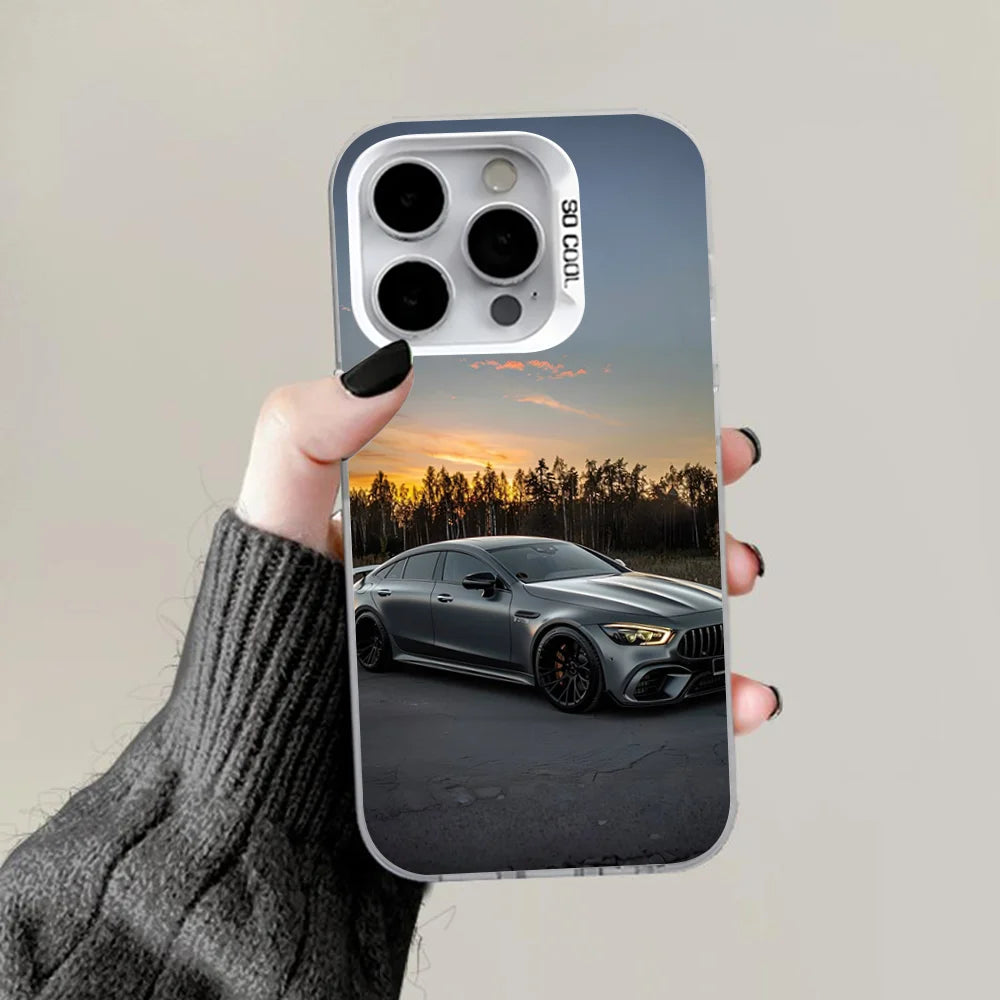 AMG GT Inspired Car Phone Case – Matte Anti-Fall Cover for iPhone 12–16 Series