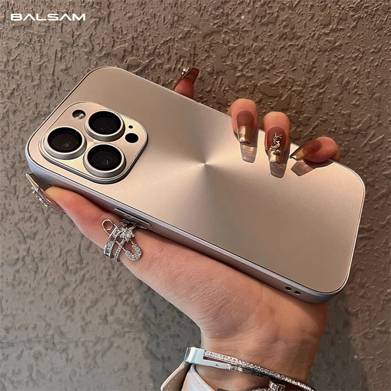 Luxury Laser Aurora iPhone Case – Matte CD Pattern Shockproof Armor Cover (iPhone 12–16)