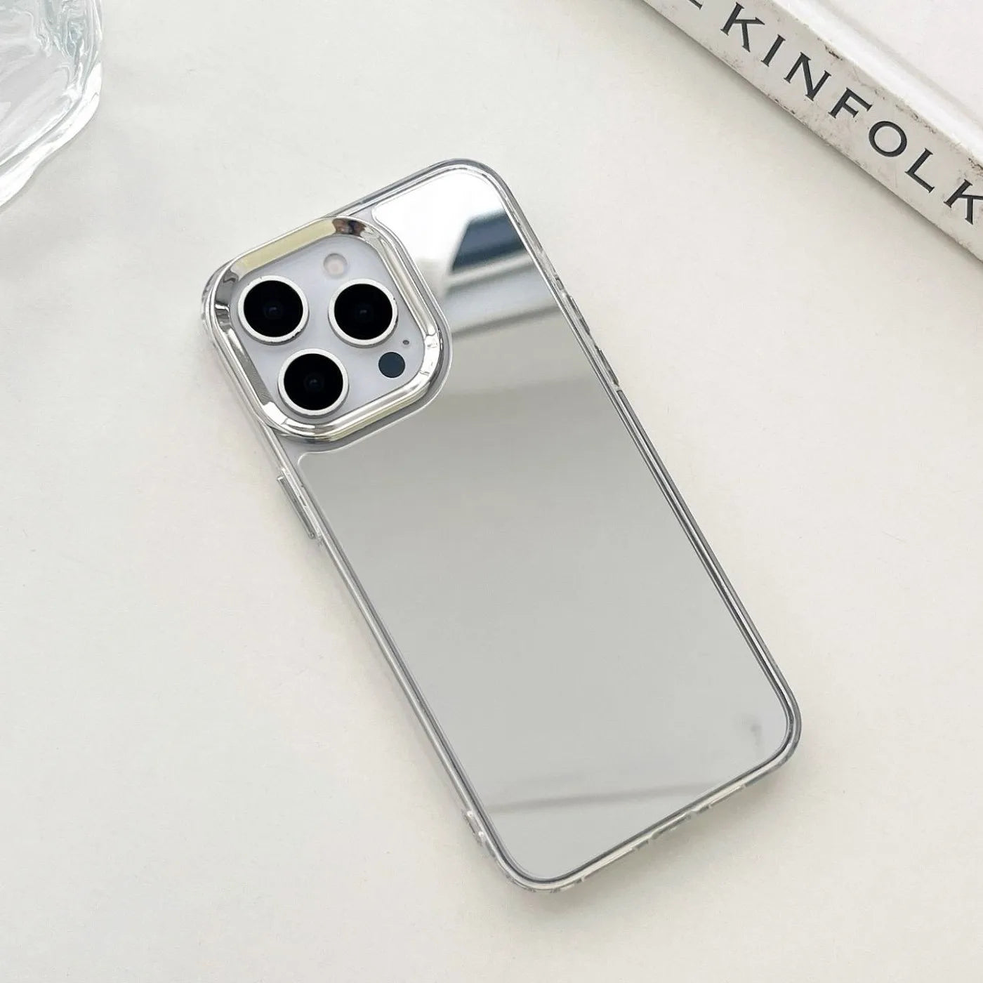 Luxury Makeup Mirror iPhone Case – Plated Acrylic Shockproof Cover for iPhone X to 16 Pro Max