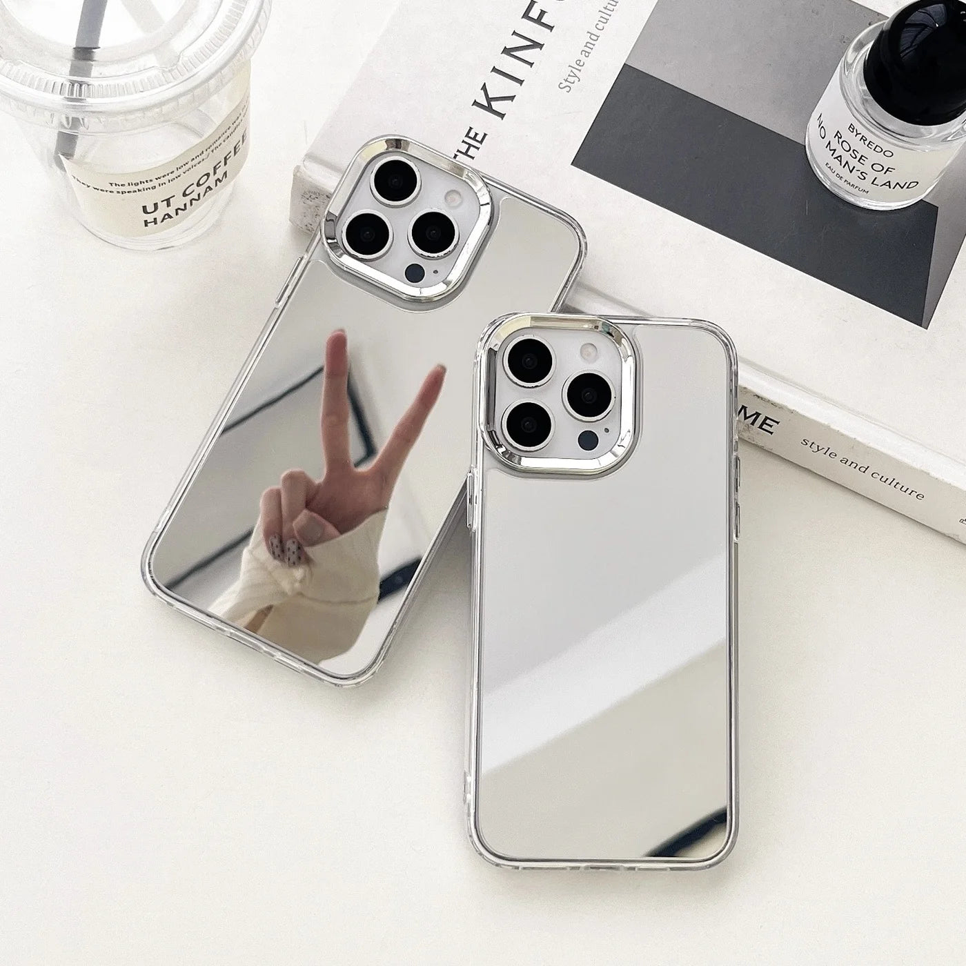 Luxury Makeup Mirror iPhone Case – Plated Acrylic Shockproof Cover for iPhone X to 16 Pro Max