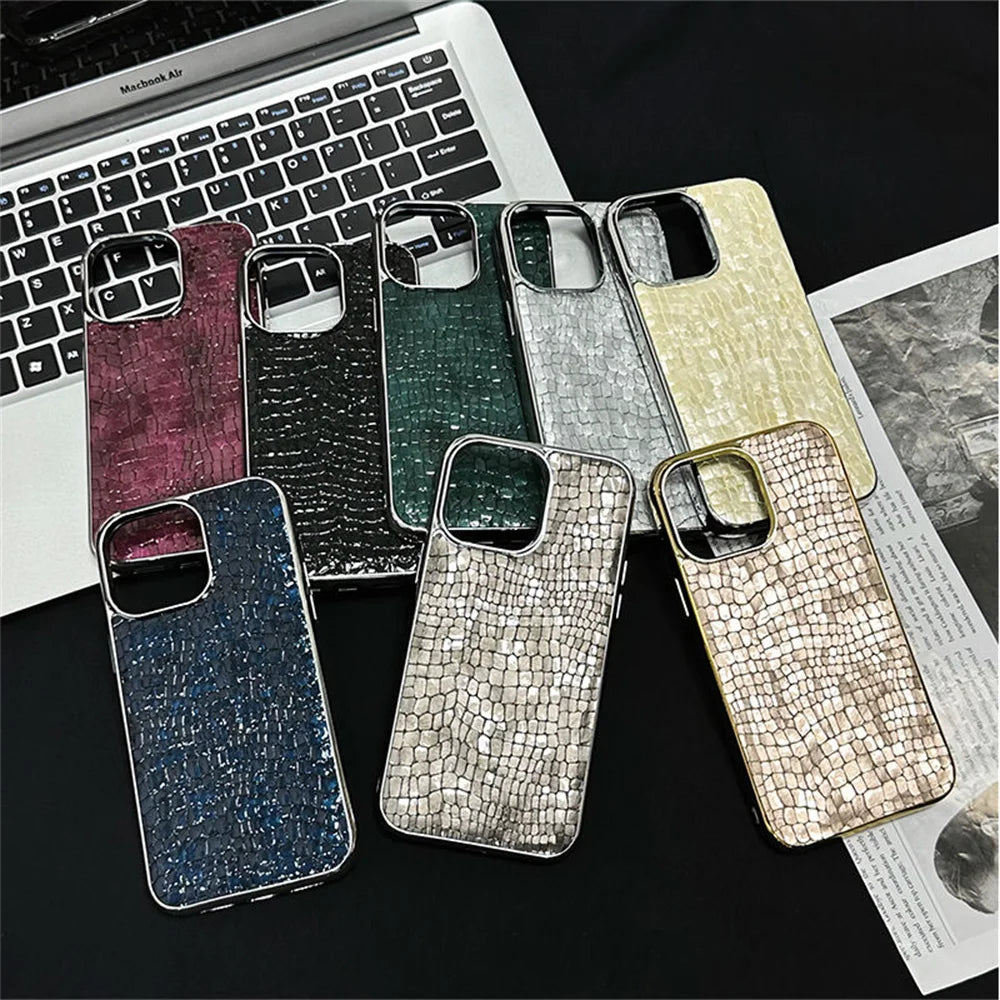 PulseCase™ CrocoLux – Glossy Crocodile iPhone Case | Shockproof & Luxury Look