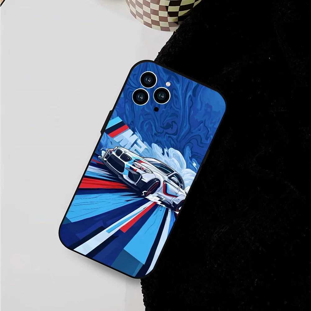 EPC™ M2 M4 Sports Car Case – Shockproof Soft Silicone Phone Cover for iPhone 6 to iPhone 16 Series