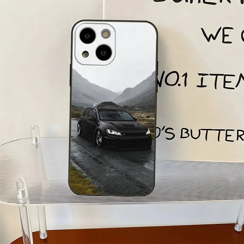 Golf MK1 GTI Vintage iPhone Case – Shockproof Soft Silicone Cover for iPhone 12 to 16