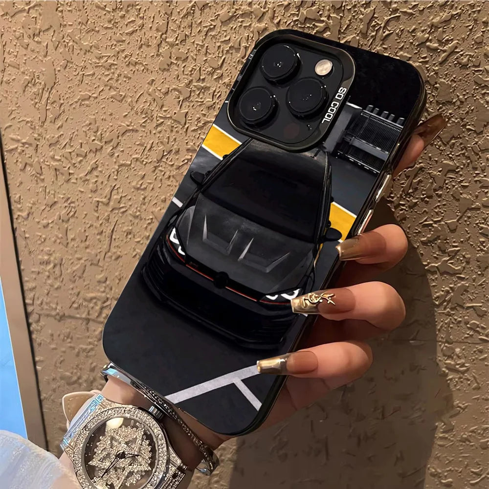Golf GTI Sport Car Phone Case – Shockproof Soft Cover for iPhone 11 to 16 Pro Max