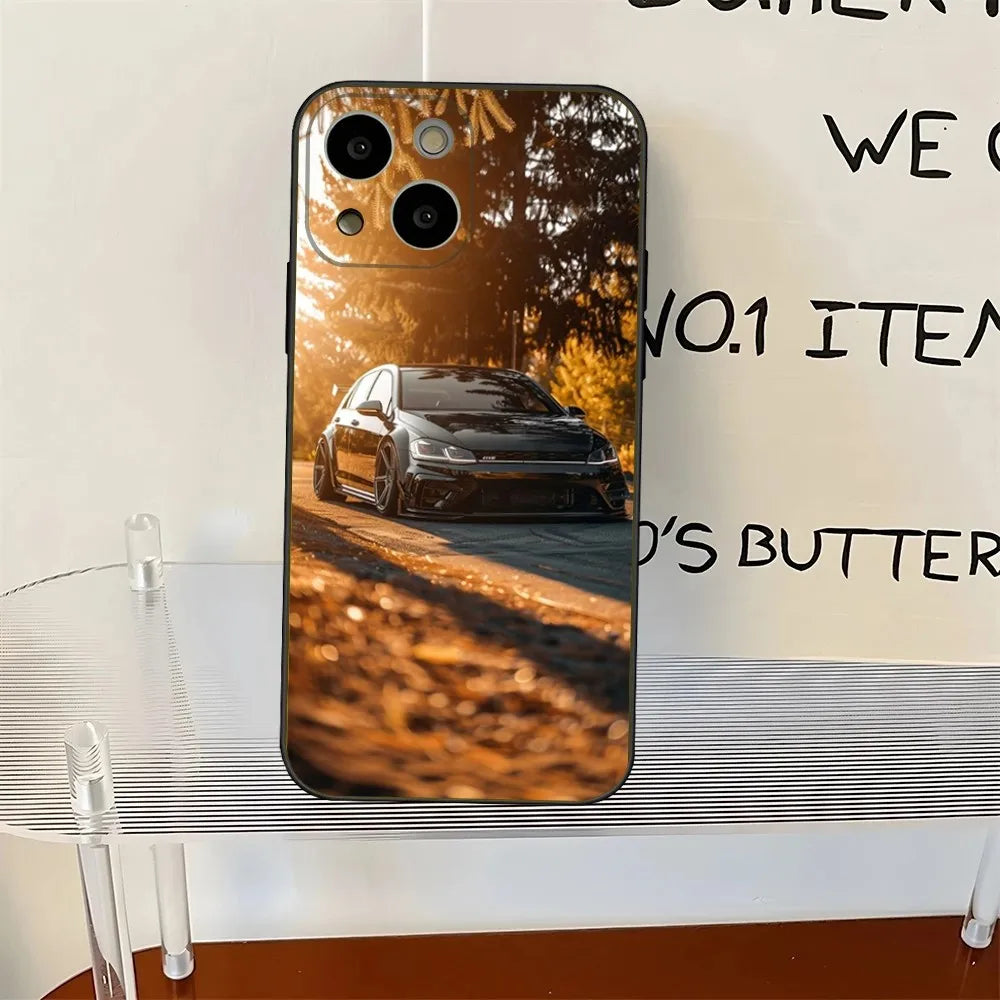 Golf MK1 GTI Vintage iPhone Case – Shockproof Soft Silicone Cover for iPhone 12 to 16