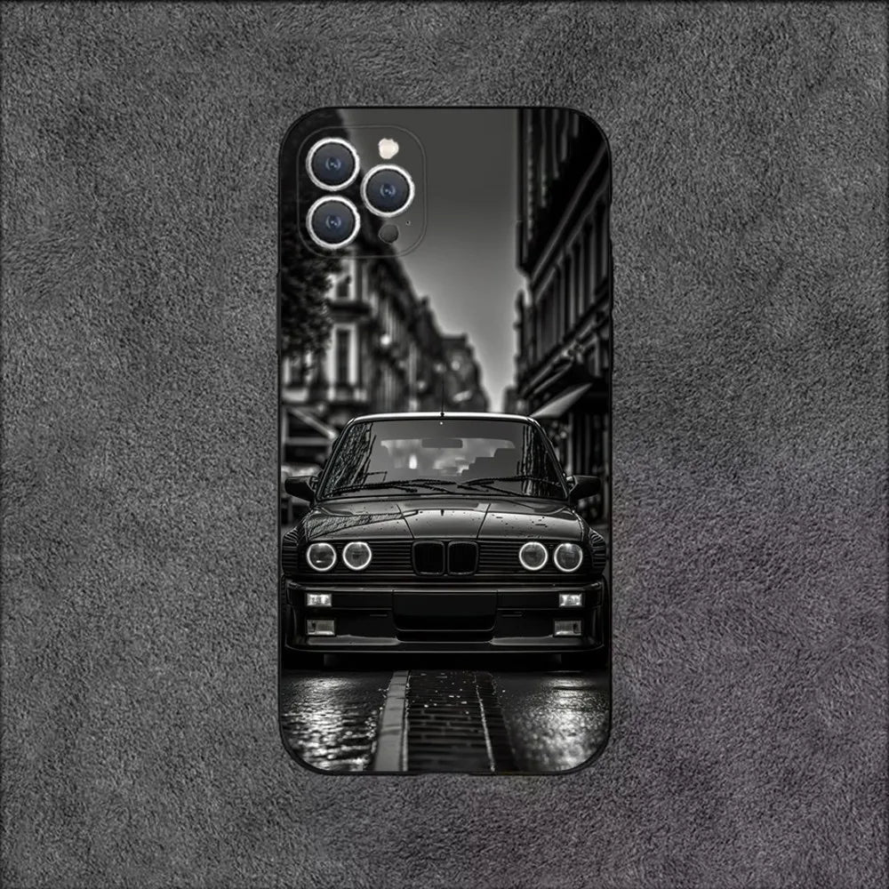 BMW E30 Classic Series Phone Case – Soft Silicone Shockproof Cover for iPhone 12–16 Pro Max
