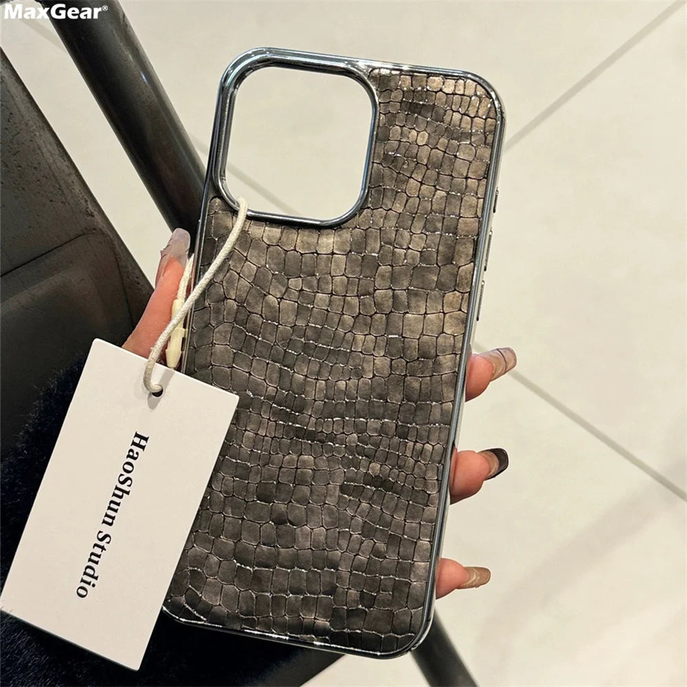 PulseCase™ CrocoLux – Glossy Crocodile iPhone Case | Shockproof & Luxury Look