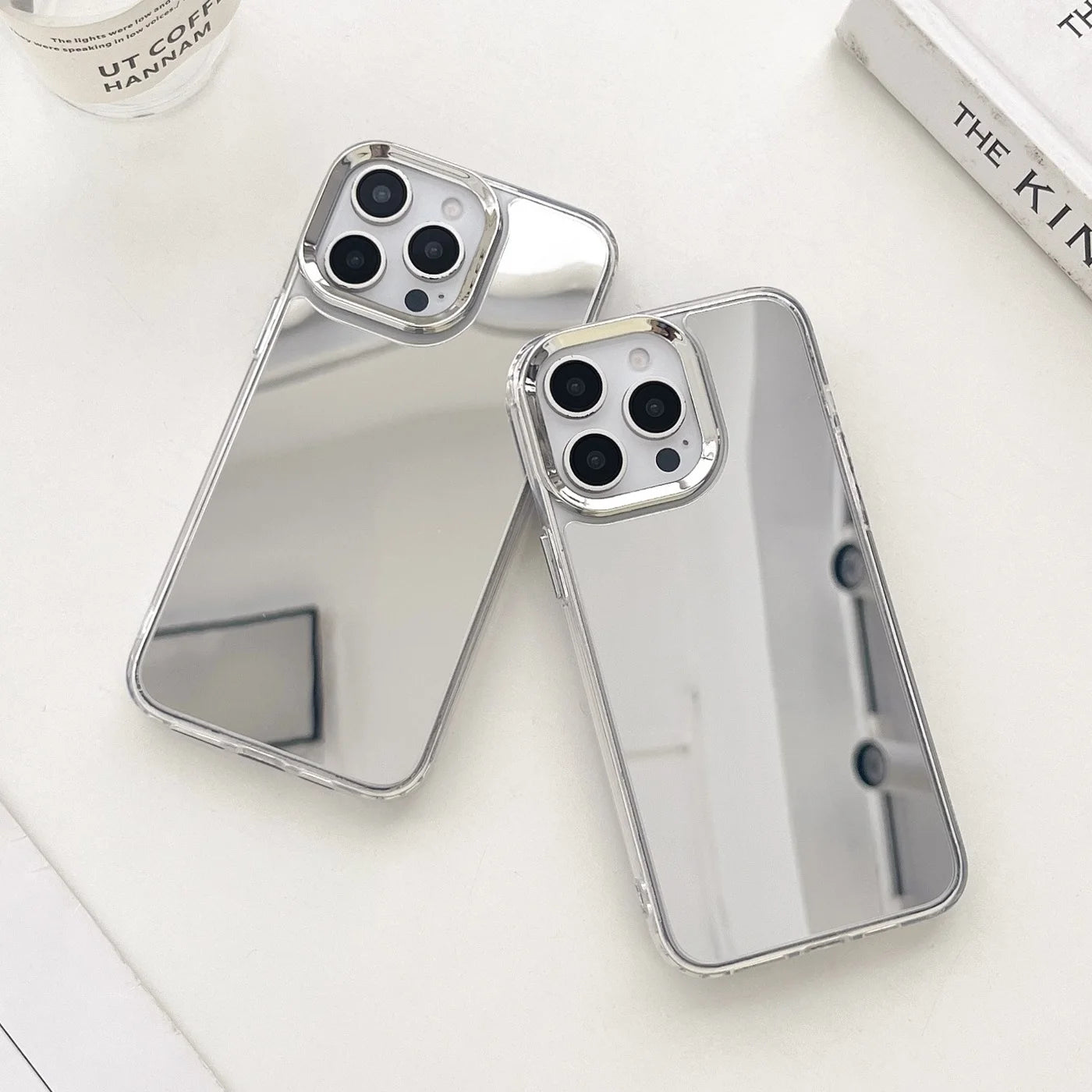 Luxury Makeup Mirror iPhone Case – Plated Acrylic Shockproof Cover for iPhone X to 16 Pro Max