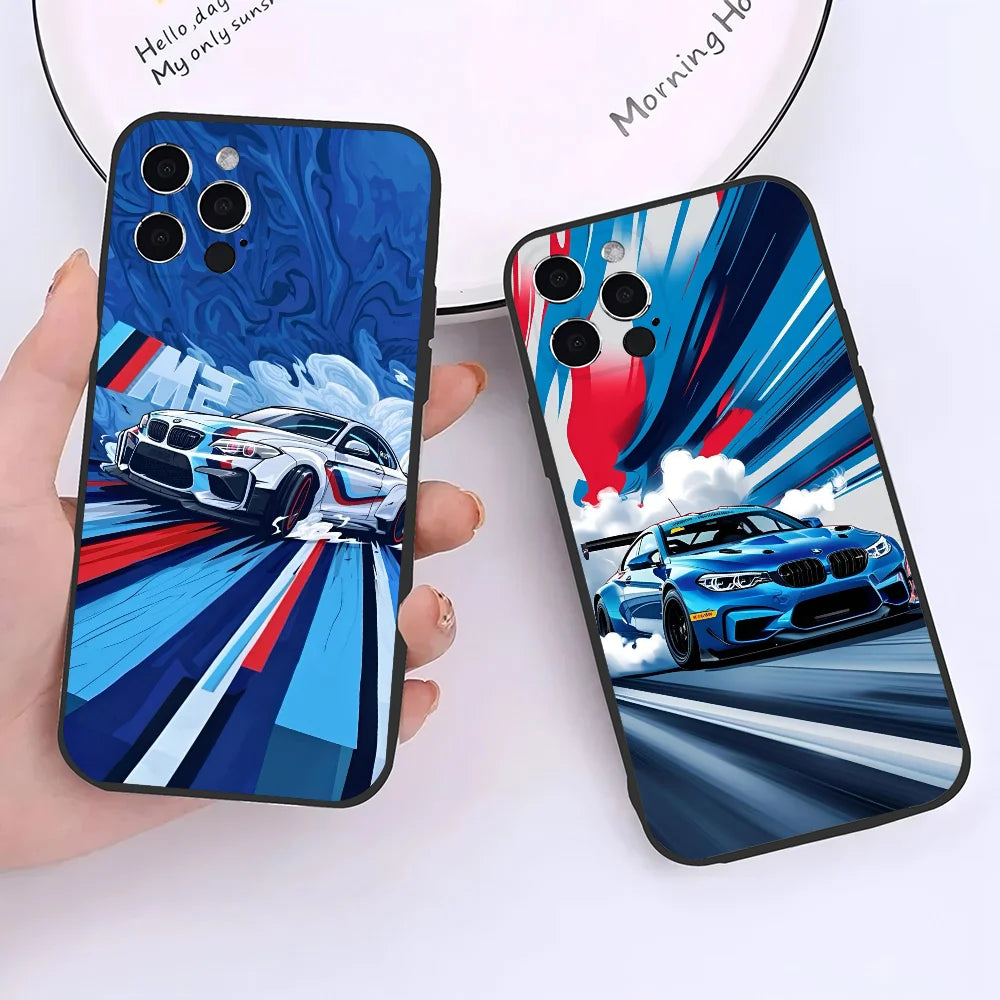 EPC™ M2 M4 Sports Car Case – Shockproof Soft Silicone Phone Cover for iPhone 6 to iPhone 16 Series