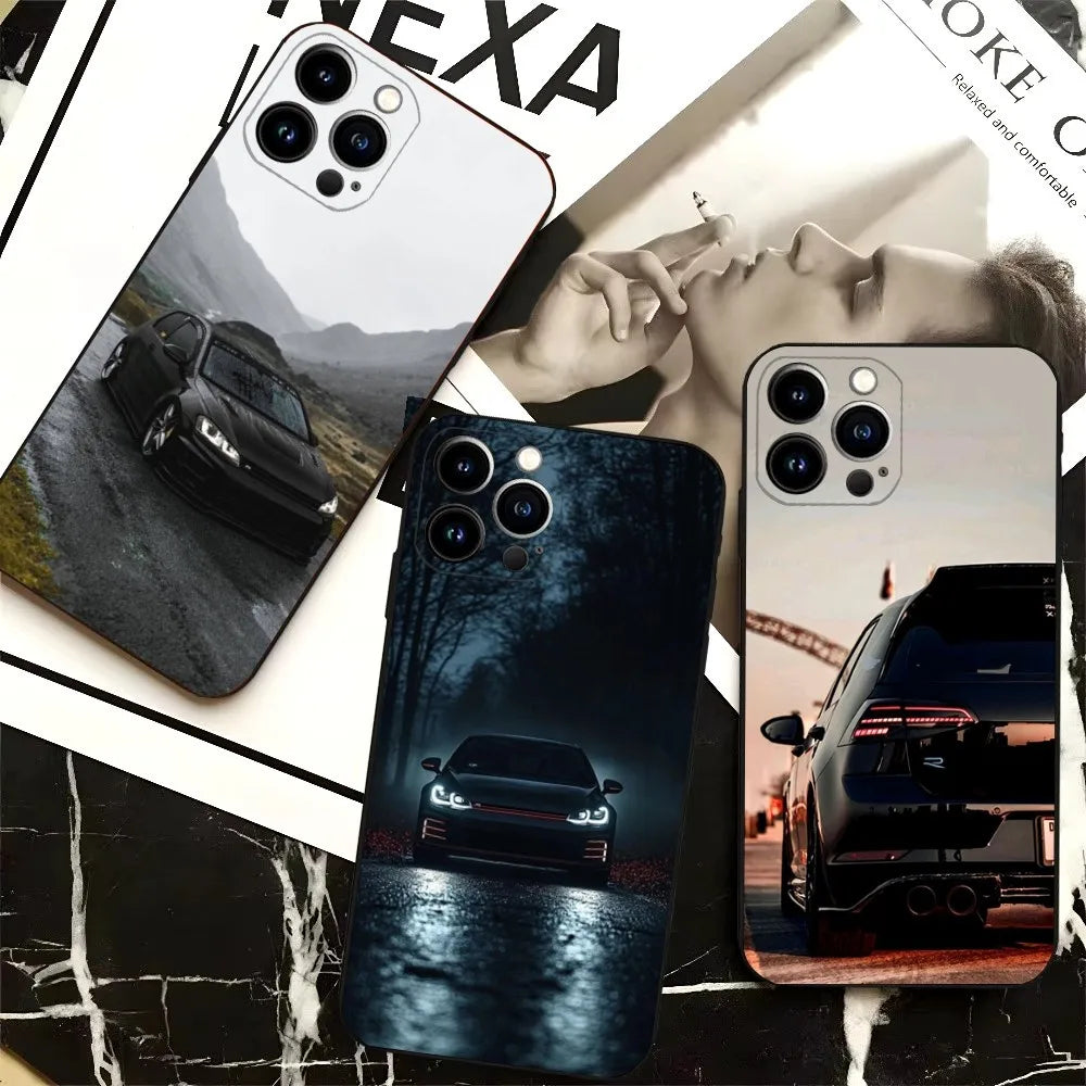 Golf MK1 GTI Vintage iPhone Case – Shockproof Soft Silicone Cover for iPhone 12 to 16