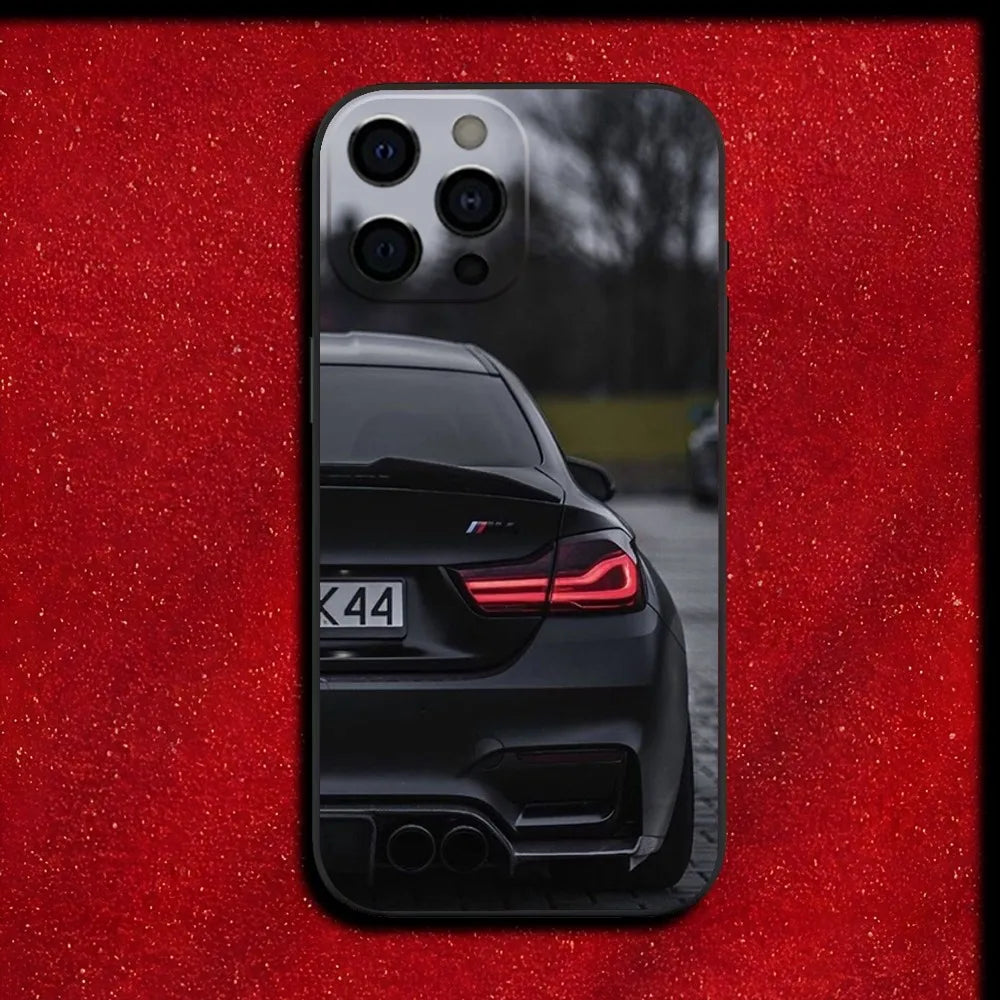 BMW Taillight-Inspired Soft TPU Case – Sleek Black Car Light Design for iPhone 5 to iPhone 16 Series