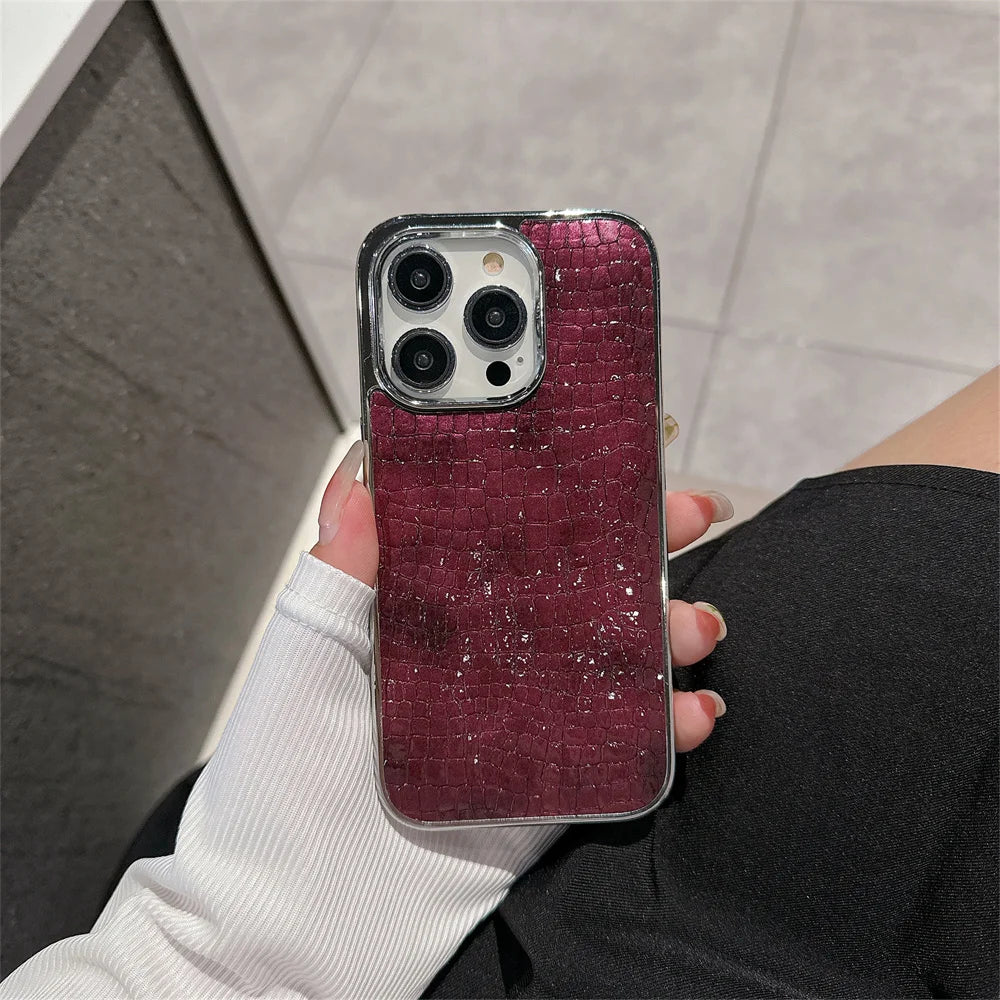 PulseCase™ CrocoLux – Glossy Crocodile iPhone Case | Shockproof & Luxury Look