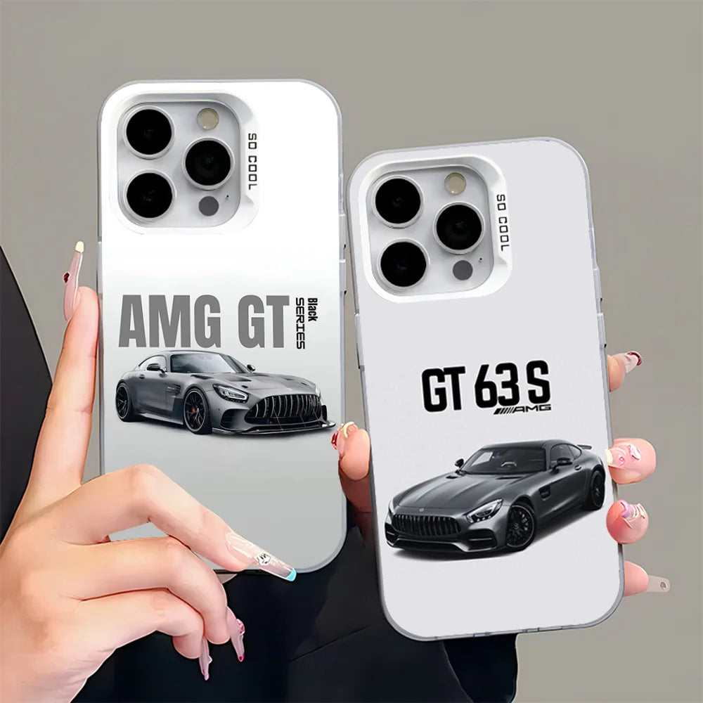 AMG GT Inspired Car Phone Case – Matte Anti-Fall Cover for iPhone 12–16 Series