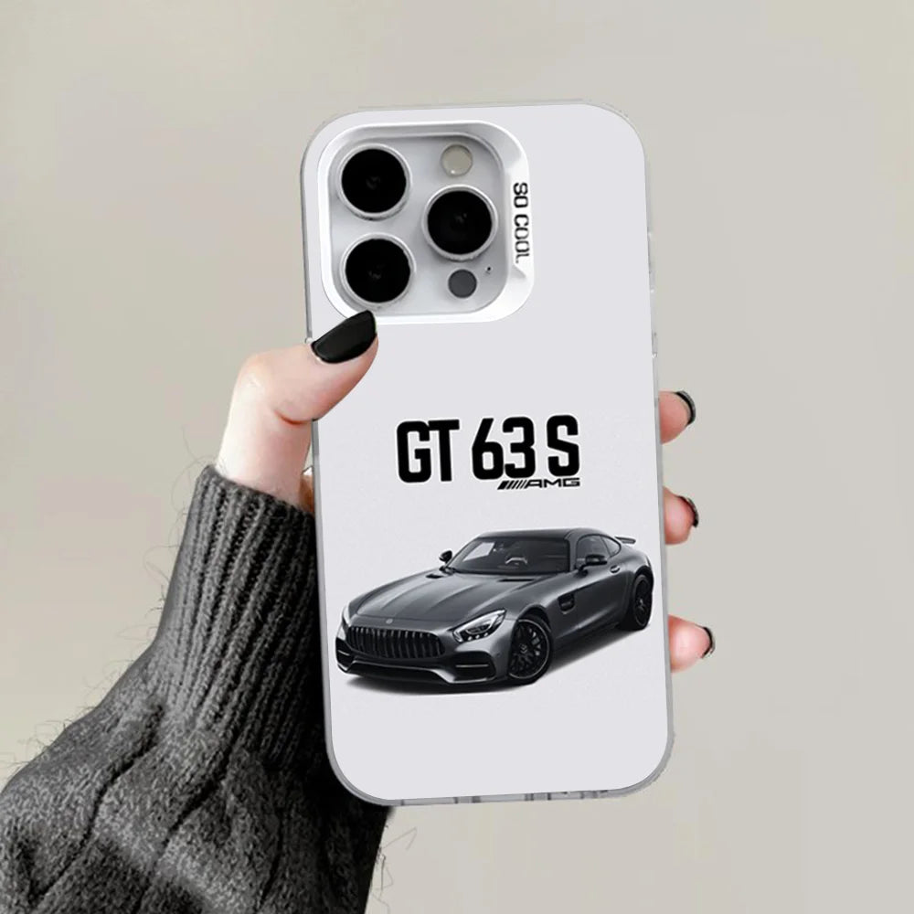 AMG GT Inspired Car Phone Case – Matte Anti-Fall Cover for iPhone 12–16 Series