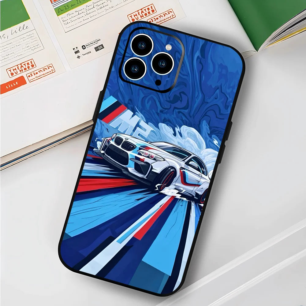 EPC™ M2 M4 Sports Car Case – Shockproof Soft Silicone Phone Cover for iPhone 6 to iPhone 16 Series