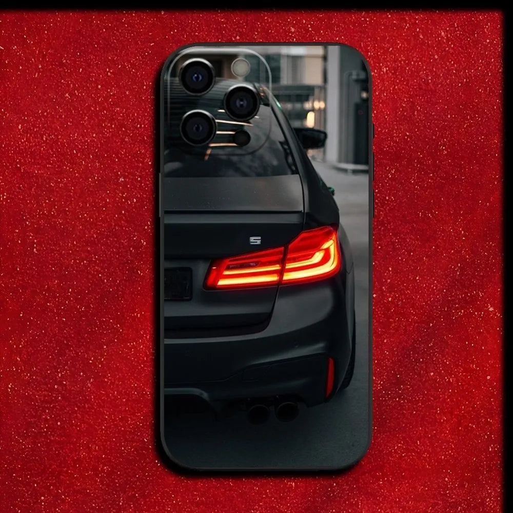BMW Taillight-Inspired Soft TPU Case – Sleek Black Car Light Design for iPhone 5 to iPhone 16 Series
