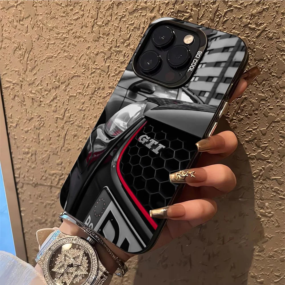 Golf GTI Sport Car Phone Case – Shockproof Soft Cover for iPhone 11 to 16 Pro Max