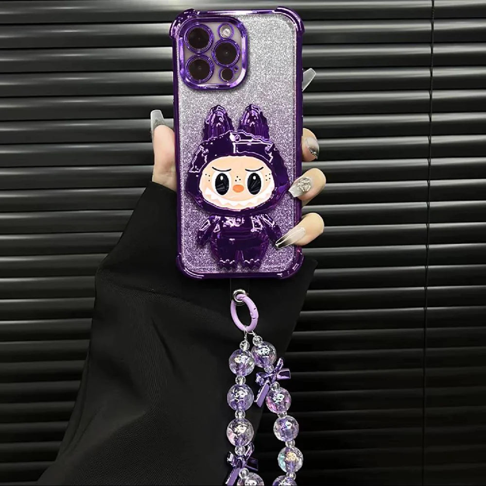 ✨Labubu™ Purple Sparkle Case with Chain – Limited Edition