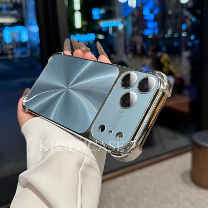 CD Texture Mirror Shockproof iPhone Case – Brushed Metal Finish