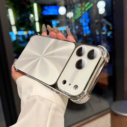 CD Texture Mirror Shockproof iPhone Case – Brushed Metal Finish