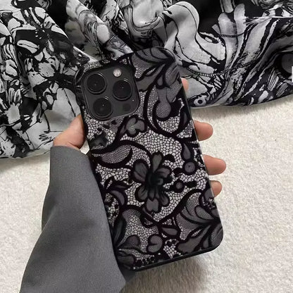 Floral Lace iPhone Case – Glossy & Satin Finish & MagSafe