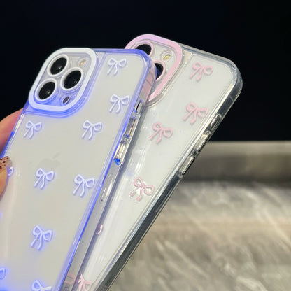 GlowBow™ Clear iPhone Case – Cute Bowknot Design with Soft Glow Effect