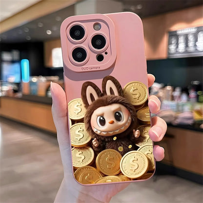 Labubu Gold Coin Mirror Case – Reflective Kawaii Series