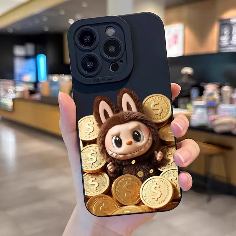 Labubu Gold Coin Mirror Case – Reflective Kawaii Series