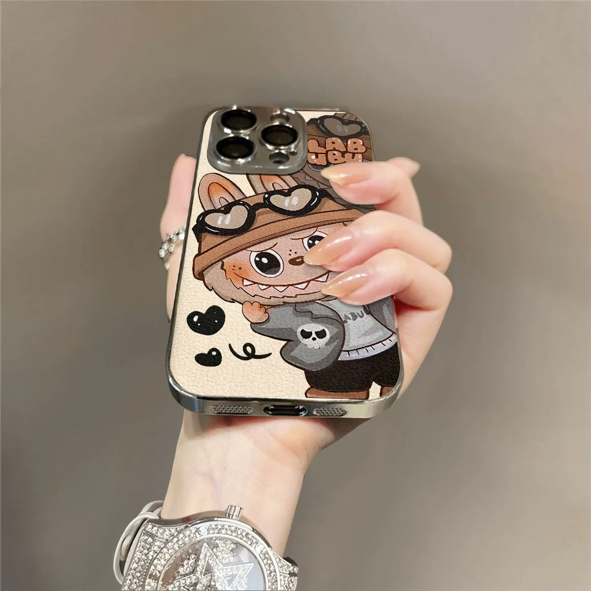 Labubu™ Heart Glass iPhone Case – Cute Bunny Design