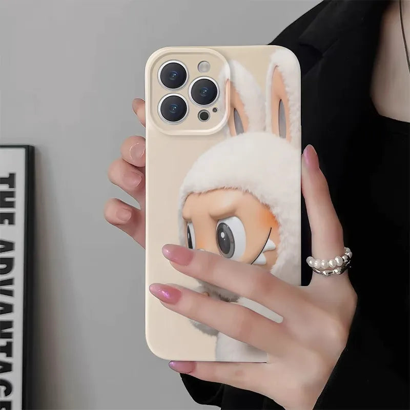 LABUBU™ Lucky Bunny iPhone Case – White & Brown Edition