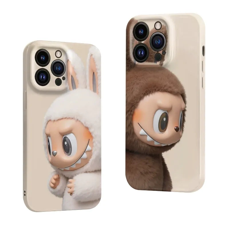LABUBU™ Lucky Bunny iPhone Case – White & Brown Edition