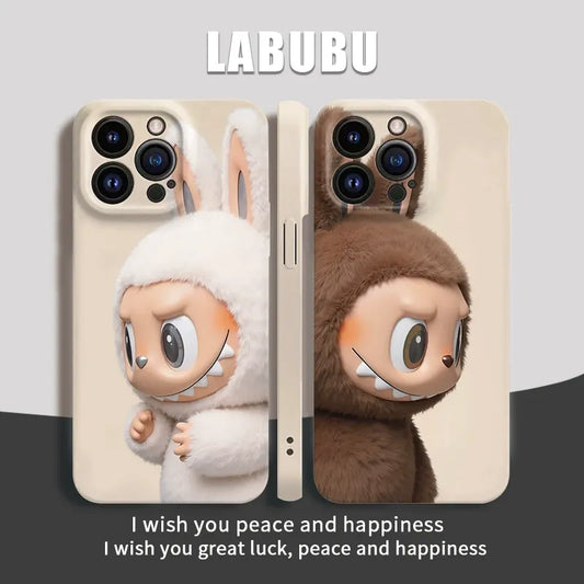 LABUBU™ Lucky Bunny iPhone Case – White & Brown Edition
