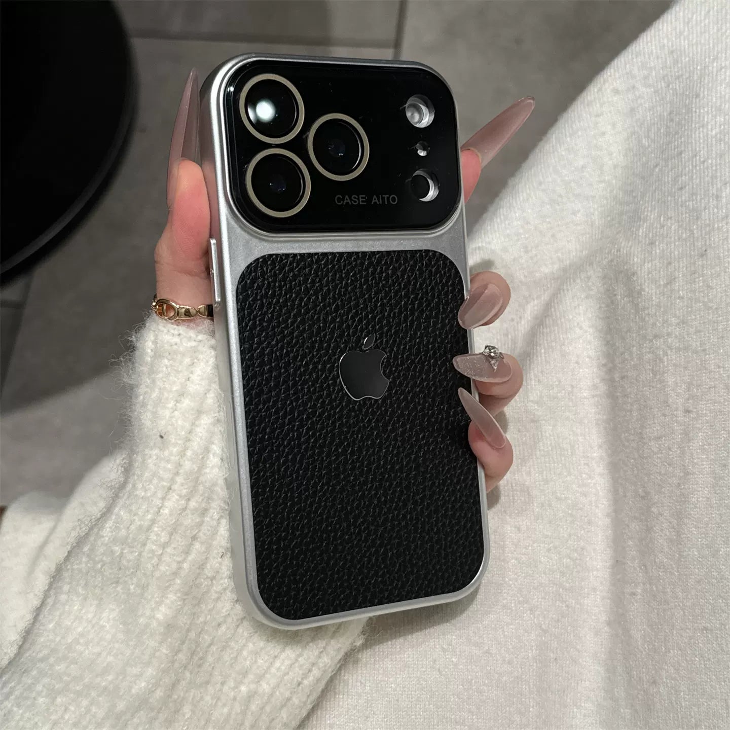 PulseCase™ Luxe Leather Frame Case – Premium Camera Protection