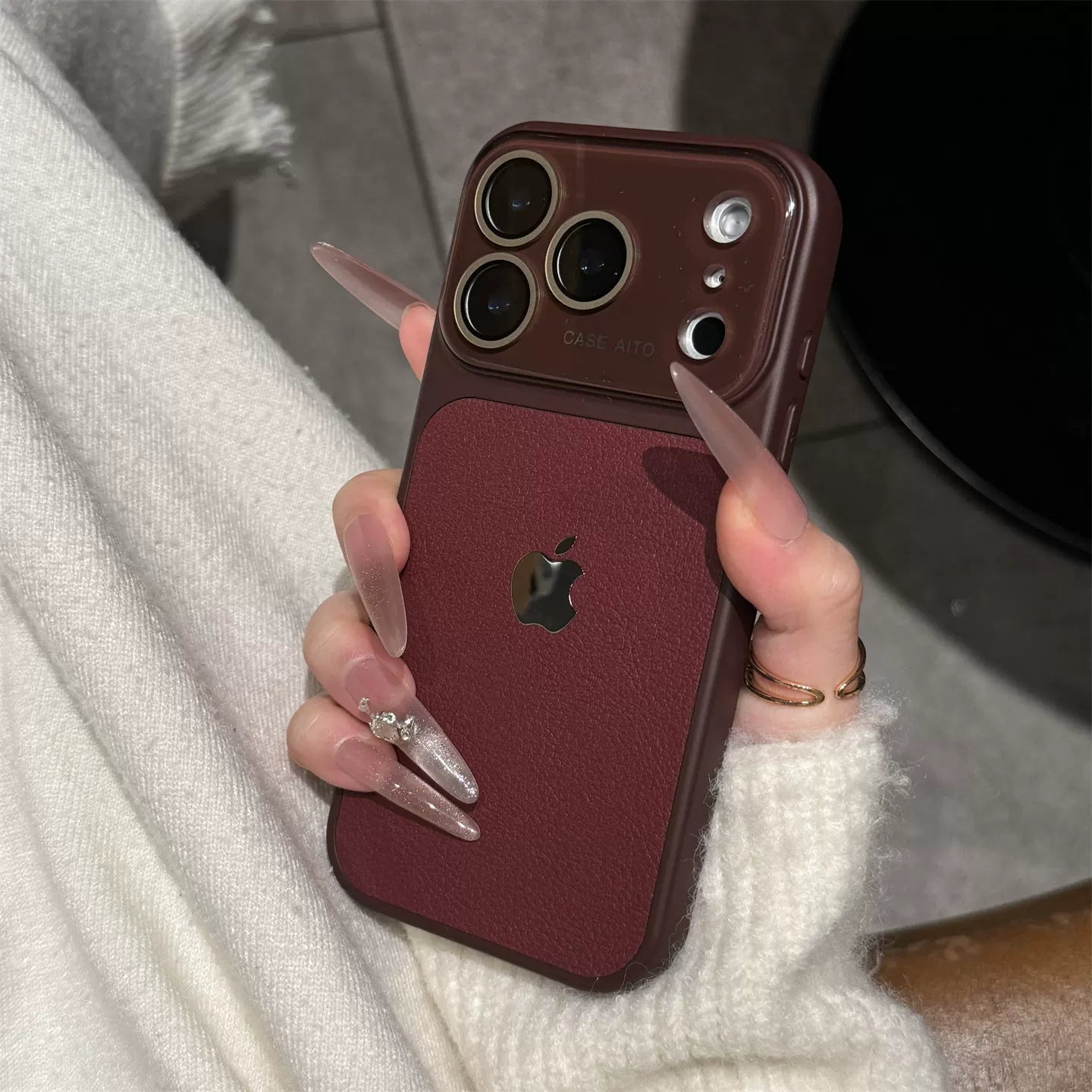 PulseCase™ Luxe Leather Frame Case – Premium Camera Protection