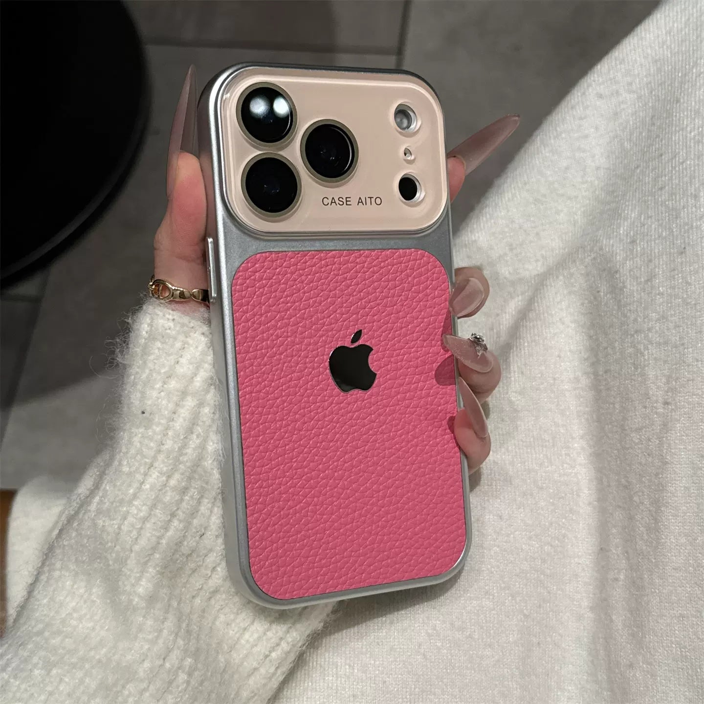 PulseCase™ Luxe Leather Frame Case – Premium Camera Protection