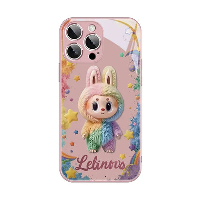 PULSECASE™ Pink Fantasy Bunny iPhone Case – Labubu Glass Series