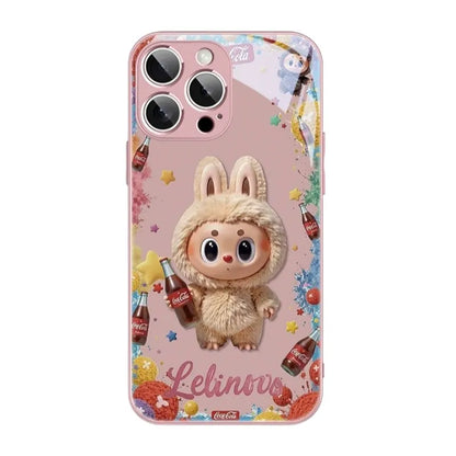 PULSECASE™ Pink Fantasy Bunny iPhone Case – Labubu Glass Series