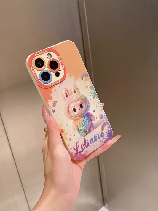 PULSECASE™ Rainbow Dreams Bunny iPhone Case – Labubu Silicone Series