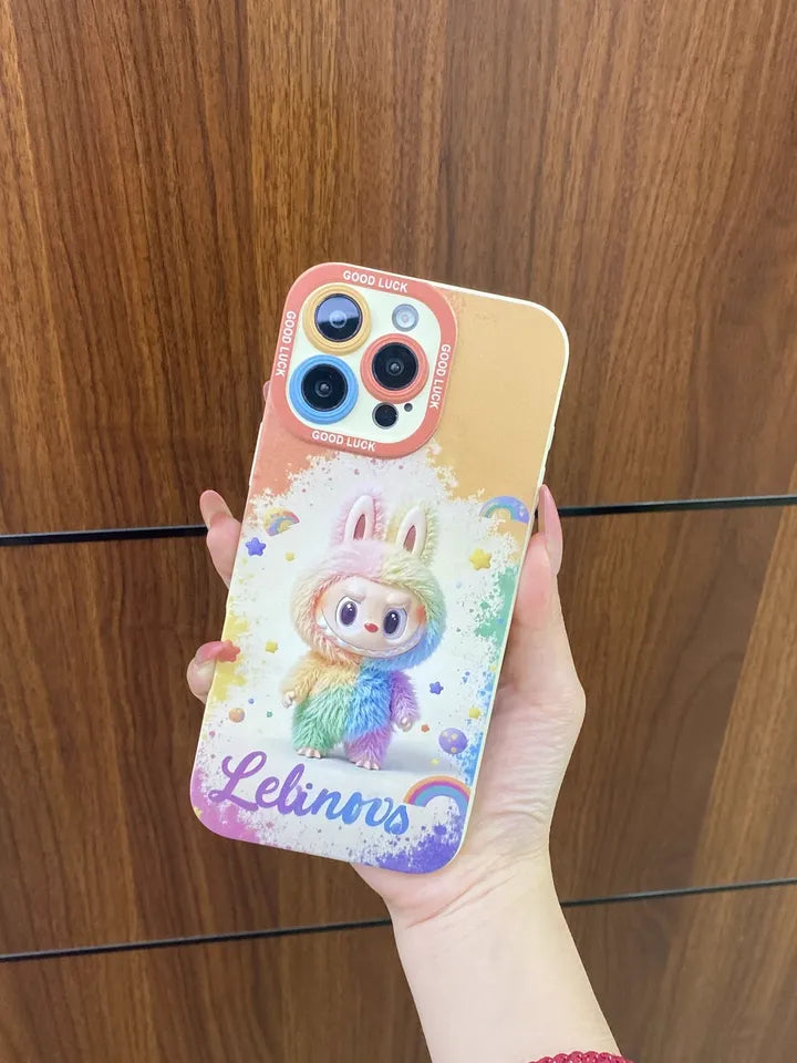 PULSECASE™ Rainbow Dreams Bunny iPhone Case – Labubu Silicone Series