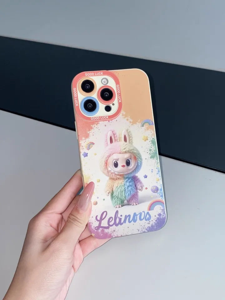 PULSECASE™ Rainbow Dreams Bunny iPhone Case – Labubu Silicone Series