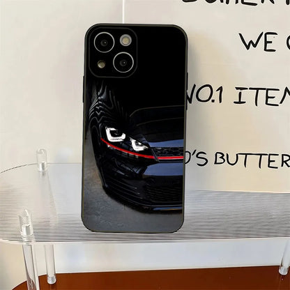 Golf MK1 GTI Vintage iPhone Case – Shockproof Soft Silicone Cover for iPhone 12 to 16