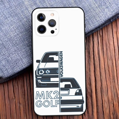 Golf MK1 GTI Car-Inspired Soft Black Case – Compatible with iPhone 11 to 16 Series