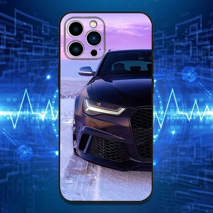 Audi RS6 Sports Car iPhone Case – Soft Silicone Black Cover for iPhone 12 to 16