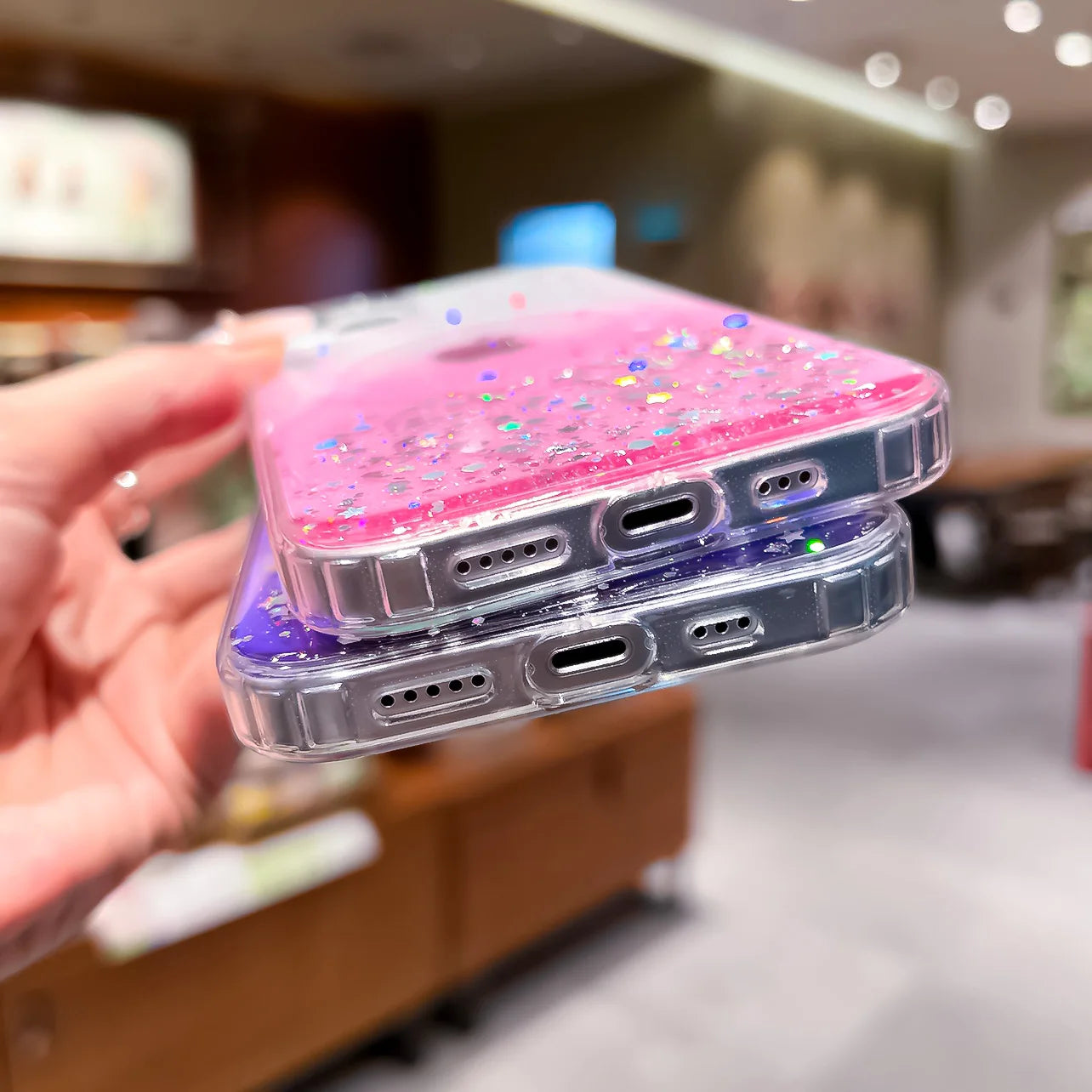 Gradient Glitter Sequins Case – MagSafe Compatible Glitter Cover for iPhone 16/15/14/13/12/11 Series