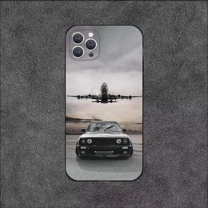 BMW E30 Classic Series Phone Case – Soft Silicone Shockproof Cover for iPhone 12–16 Pro Max