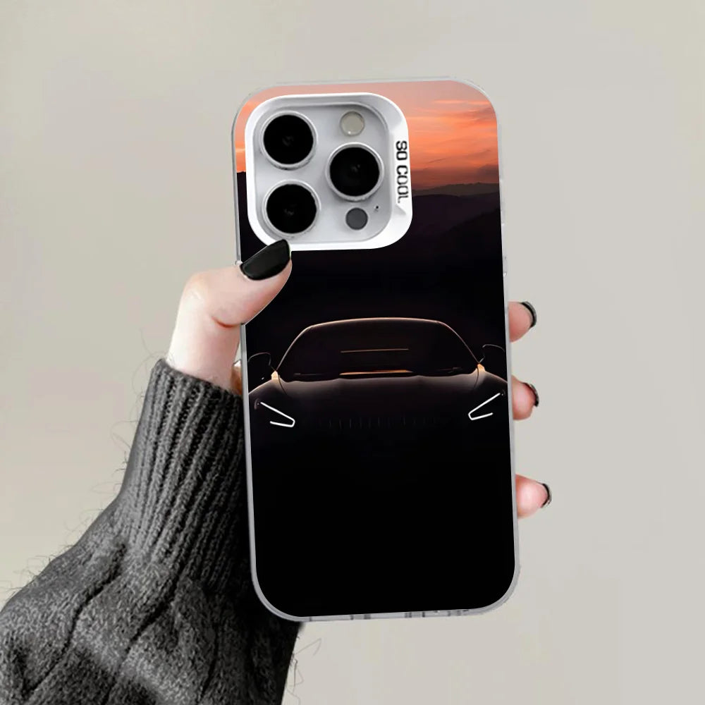 AMG GT Inspired Car Phone Case – Matte Anti-Fall Cover for iPhone 12–16 Series